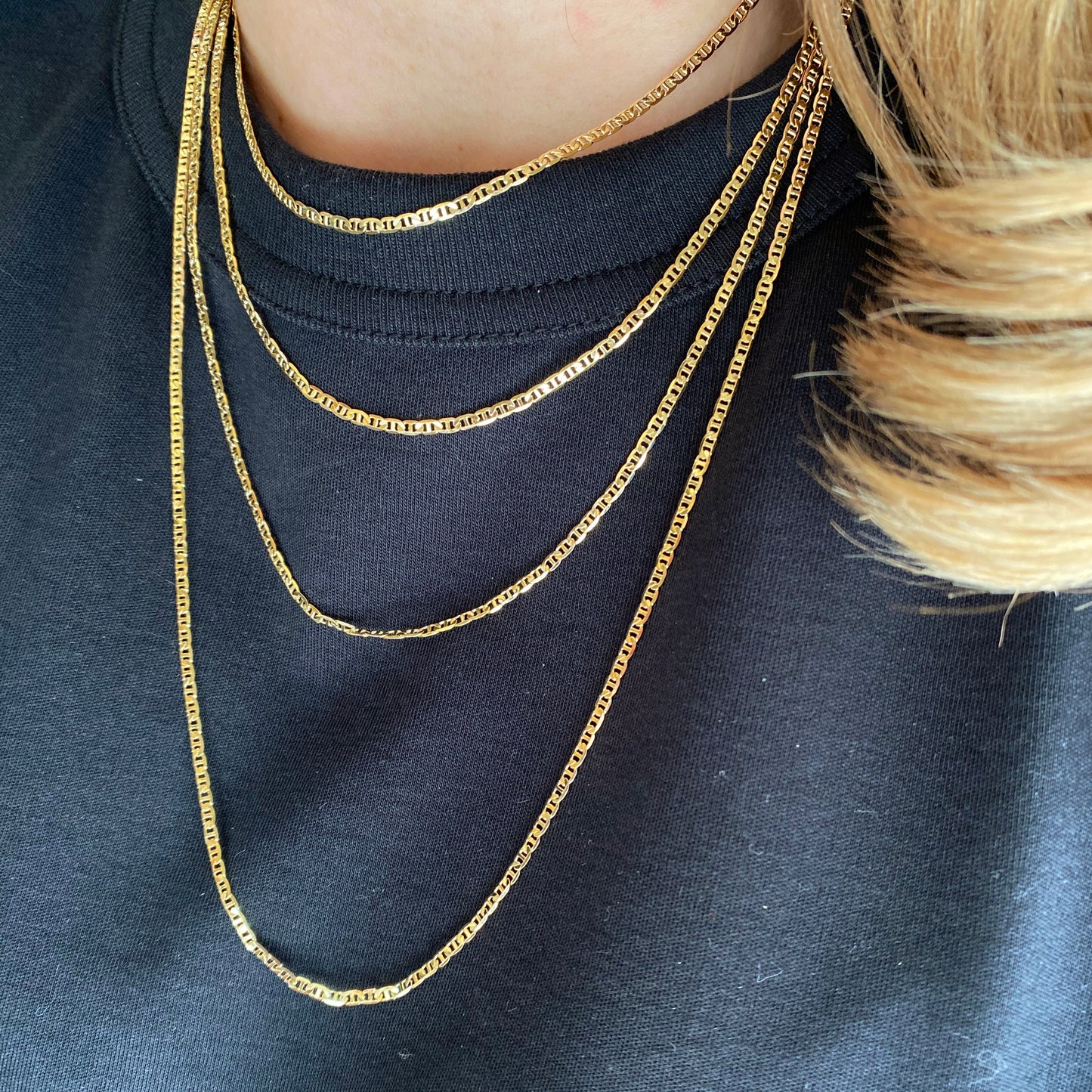 18k Gold Filled 2mm Flat Mariner Chain