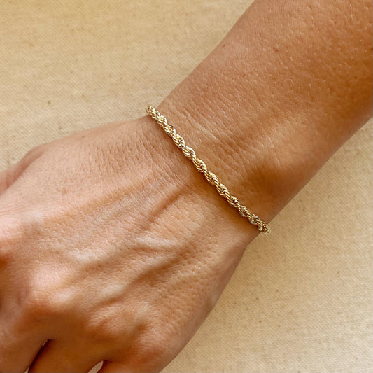 GoldFi 18k Gold Filled 3mm Rope Bracelet