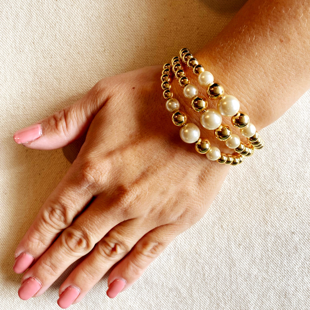 Statement Beads and Pearl Cuff Bracelet