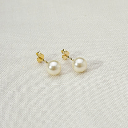 18k Gold Filled Simulated Pearl Stud