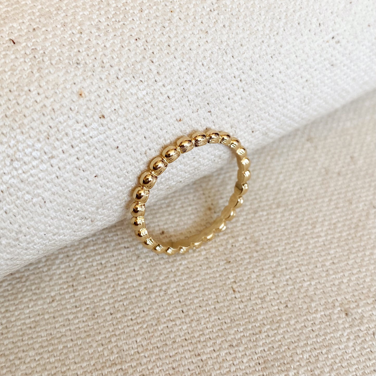 GoldFi 18k Gold Filled Beaded Band Ring