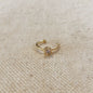 18k Gold Filled Solitaire Cubic Zirconia Ear Cuff