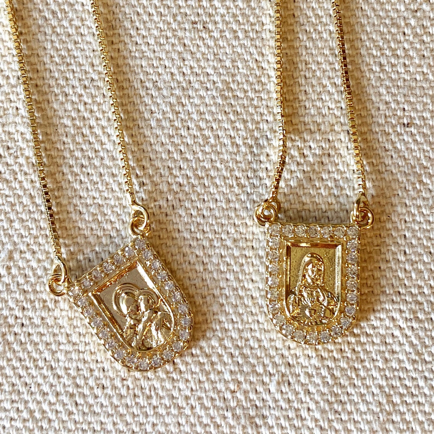 18k Gold Filled Scapular Necklace