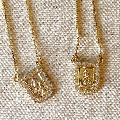 18k Gold Filled Scapular Necklace