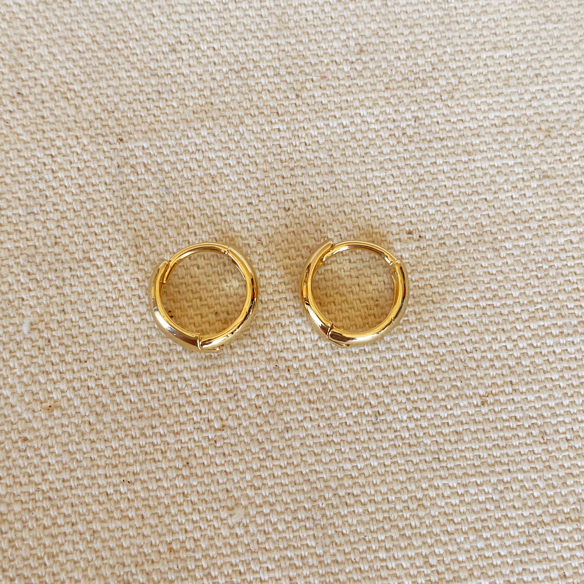 GoldFi 18k Gold Filled Plain 12mm Clicker Hoop Earrings