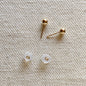 GoldFi 14k Solid Gold 4mm Ball Stud Piercing Earrings