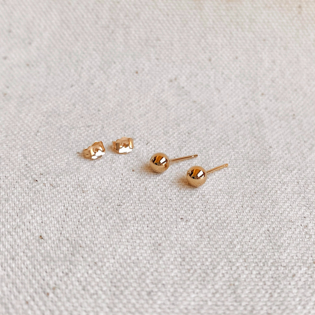 GoldFi 14k Gold Filled 5.0mm Ball Stud Earrings