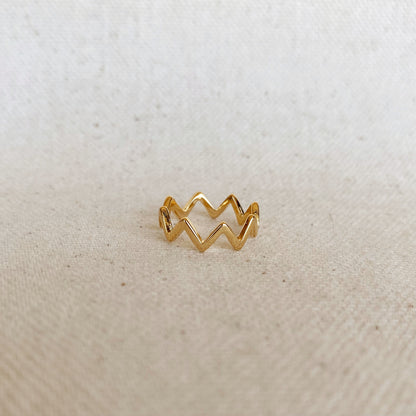 GoldFi 18k Gold Filled Chevron Midi-Ring