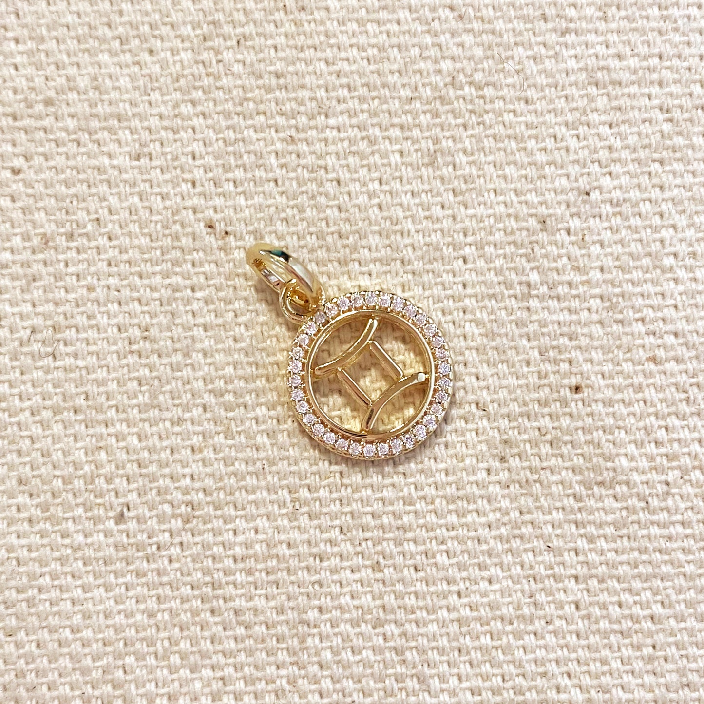 18k Gold Filled Mini Gemini Zodiac Pendant