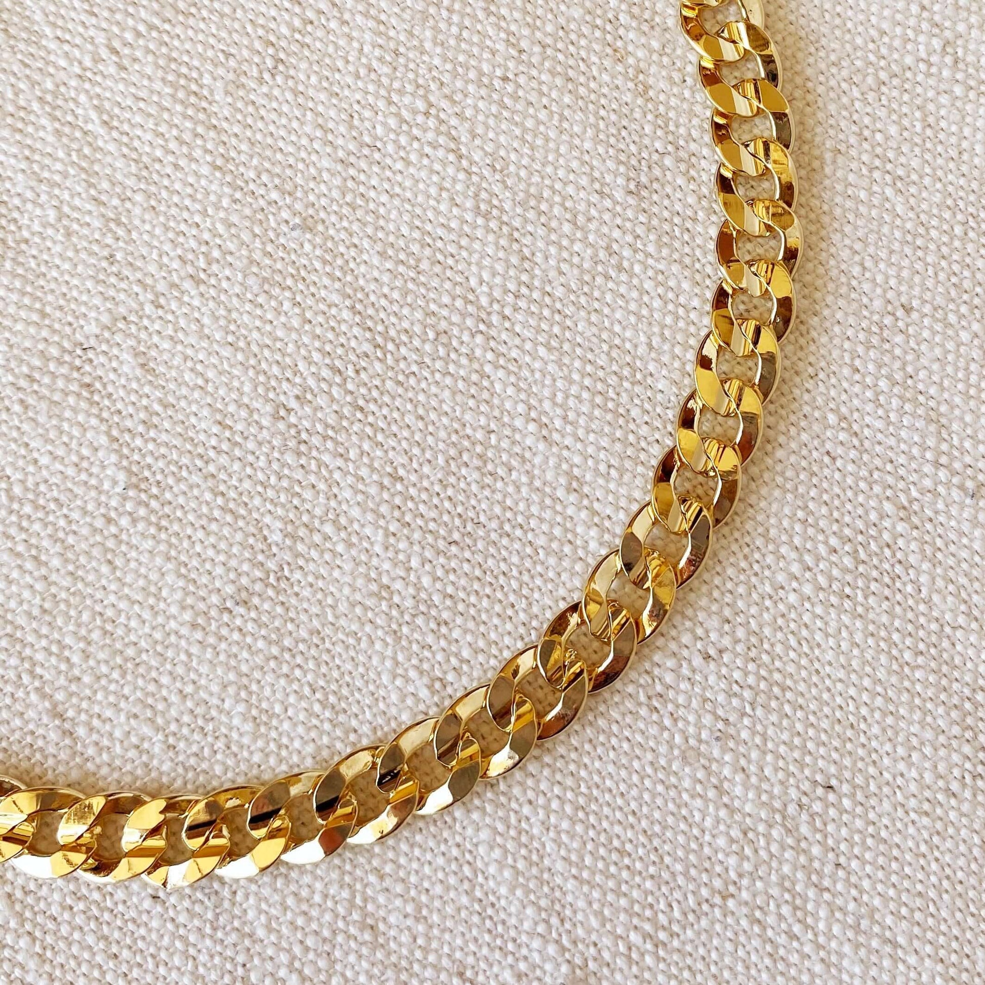 GoldFi 18k Gold Filled Unisex Diamond Cut Cuban Link Bracelet