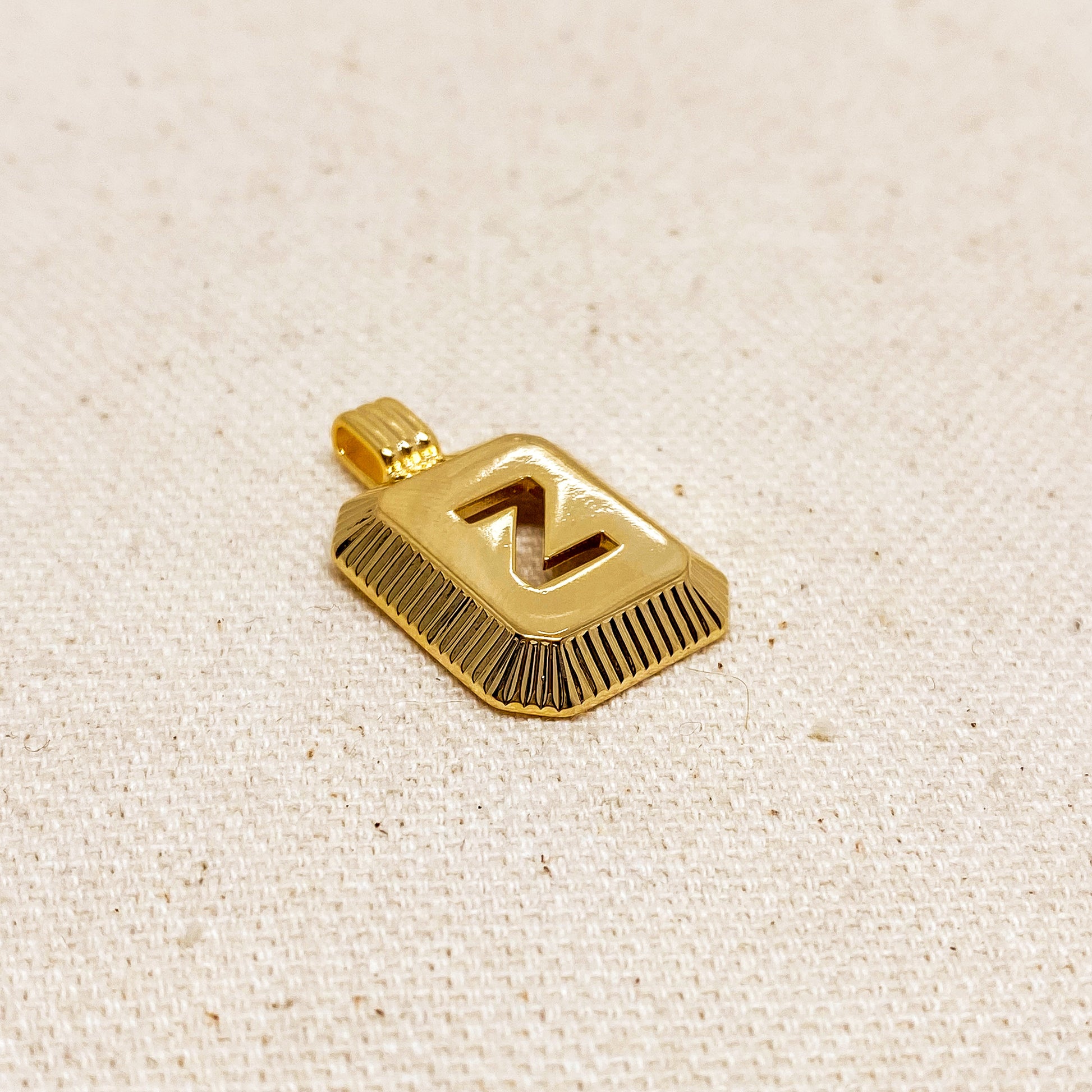GoldFi 18k Gold Filled Initial Plate Pendant Letter Z