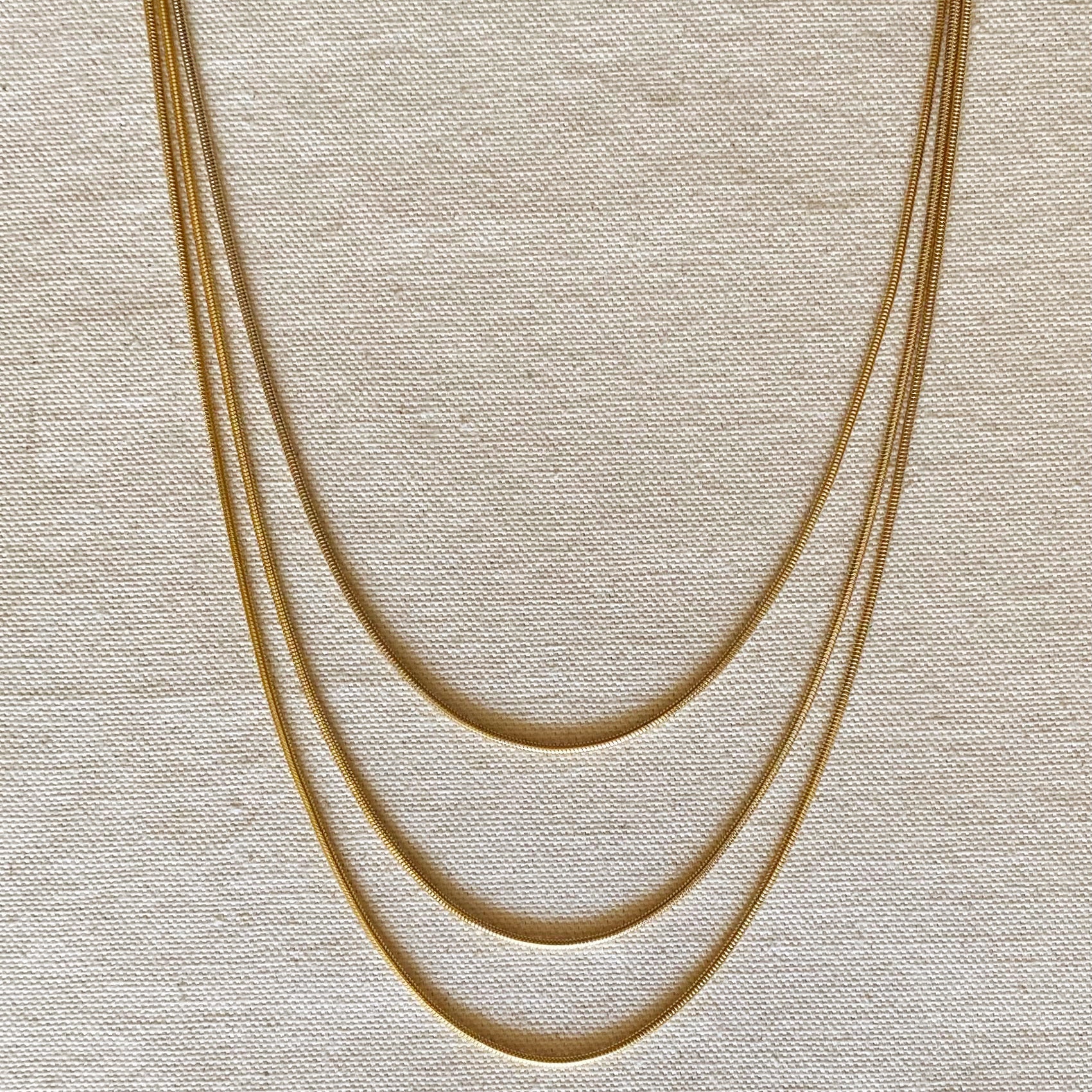 18K Gold Filled 1.9mm  Rounded Snake Chain 
