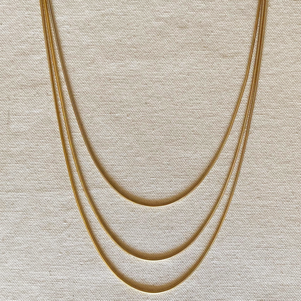 18K Gold Filled 1.9mm  Rounded Snake Chain 