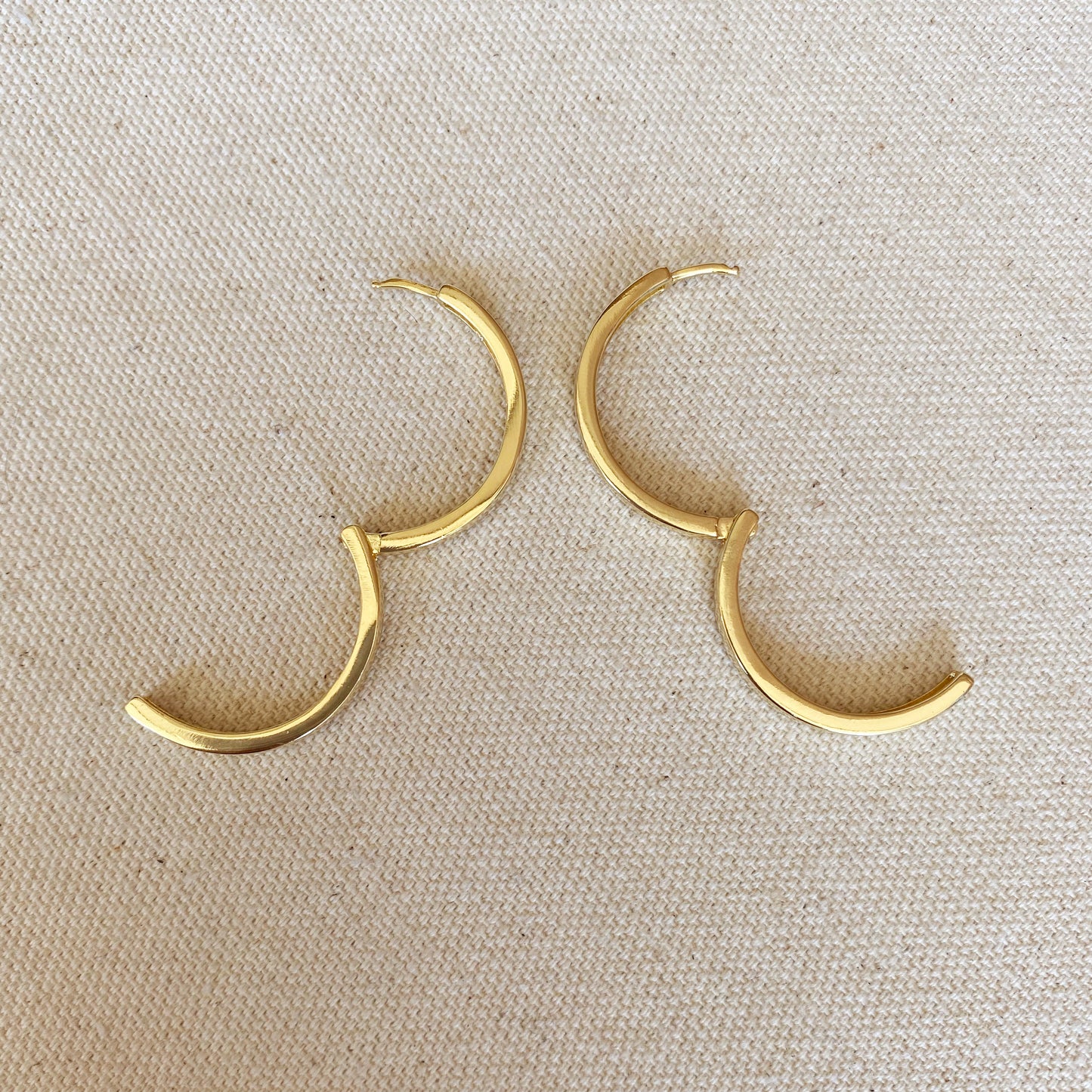 GoldFi 18k Gold Filled Flat Hoop Earrings