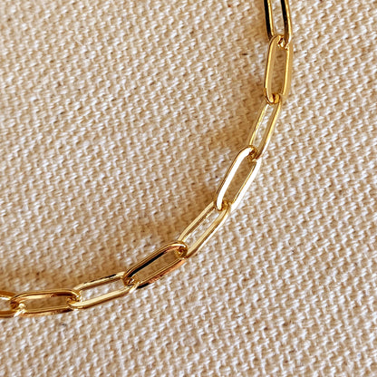 GoldFi 18k Gold Filled Short Link Paperclip Bracelet