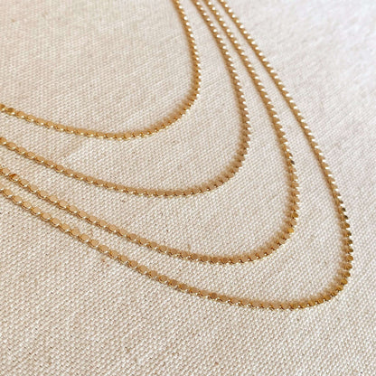 GoldFi 18k Gold Filled 2mm Flat Ball Chain Necklace