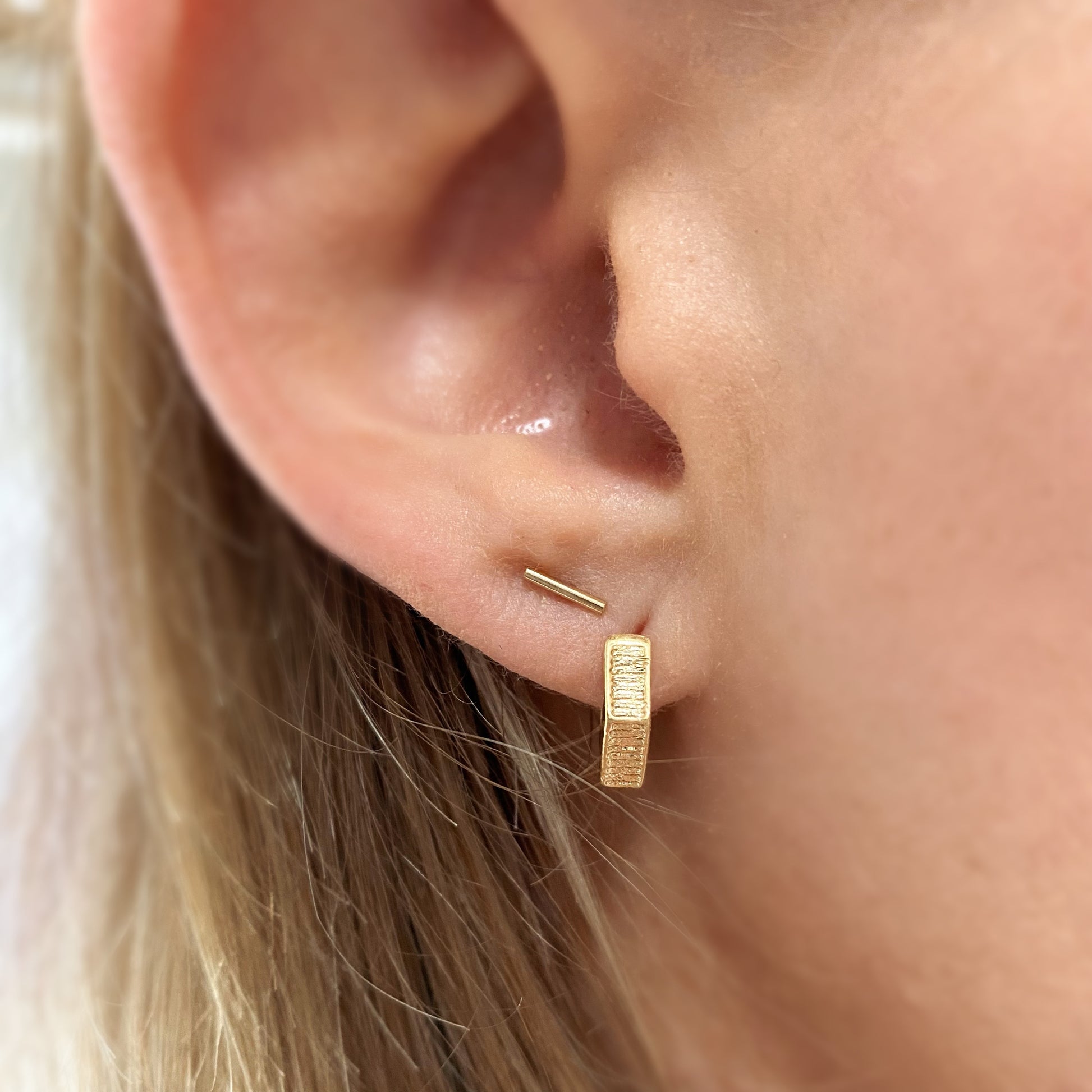 GoldFi 14k Gold Filled Petite Bar Stud Earrings