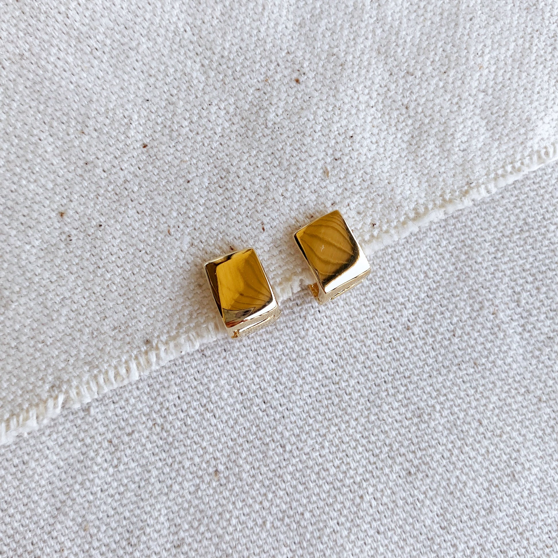 GoldFi 18k Gold Filled Square Clicker Earrings