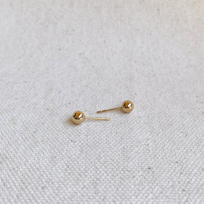 GoldFi 14k Gold Filled 4.0mm Ball Stud Earrings