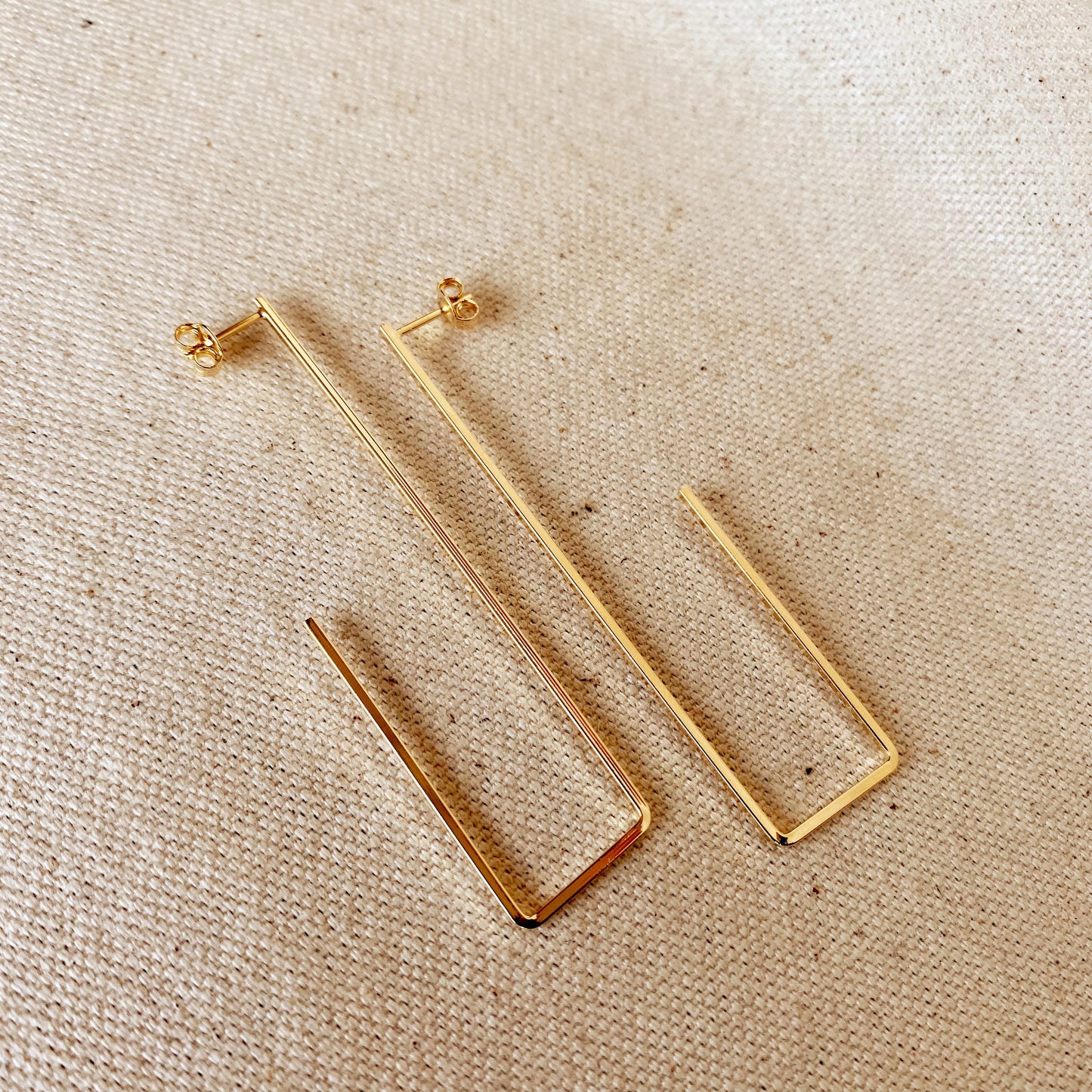 GoldFi 18k Gold Filled Rectangle Shaped Earrings
