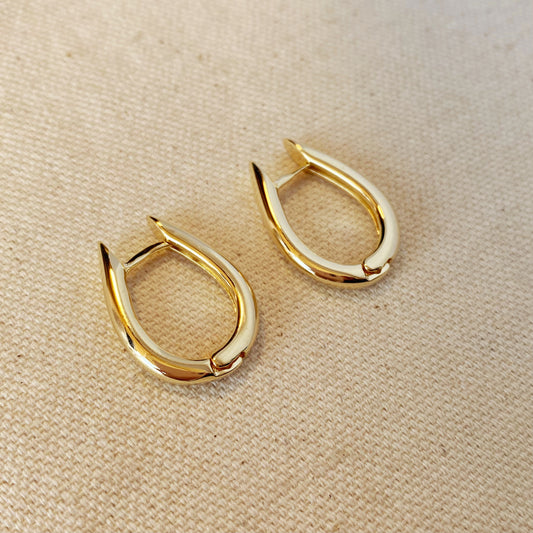 18k Gold Filled Large U Shaped Hoop Earrings