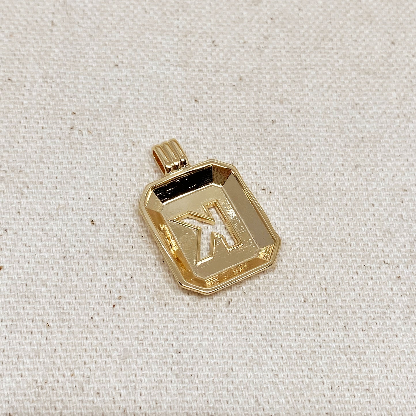 GoldFi 18k Gold Filled Initial Plate Pendant Letter K