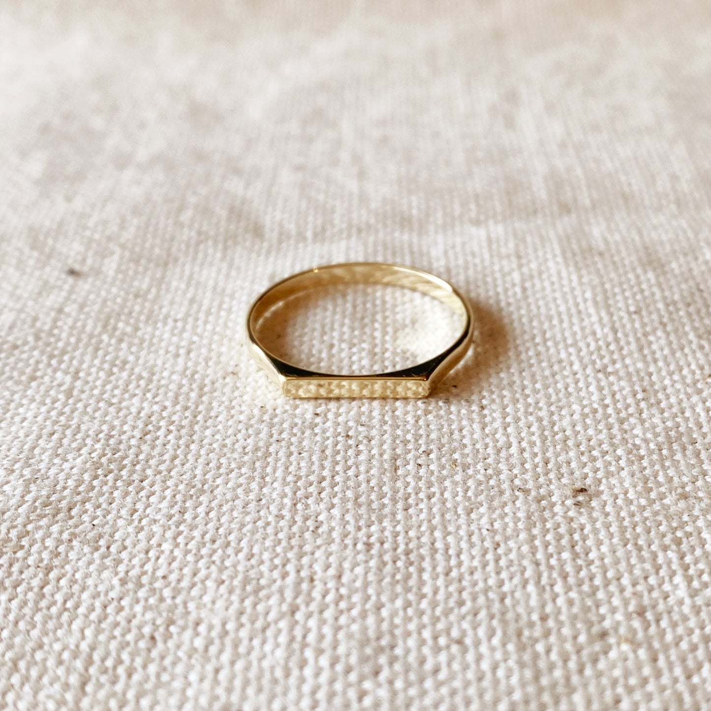 18k Gold Filled Flat Top Ring