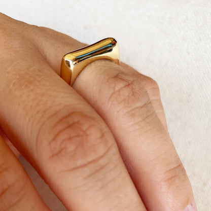 GoldFi 18k Gold Filled Bubble Flat Top Stackable Ring