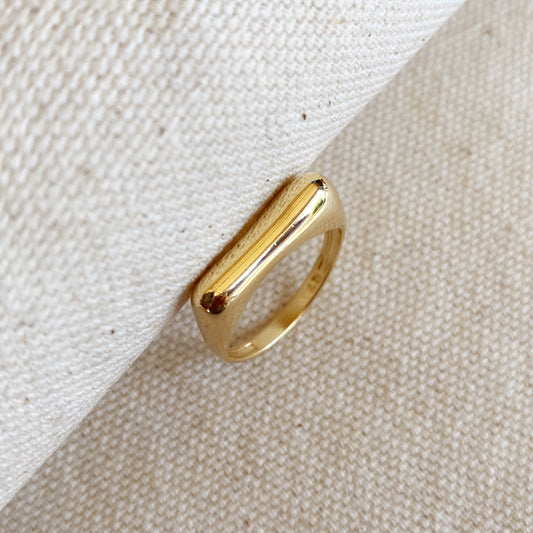 GoldFi 18k Gold Filled Bubble Flat Top Stackable Ring
