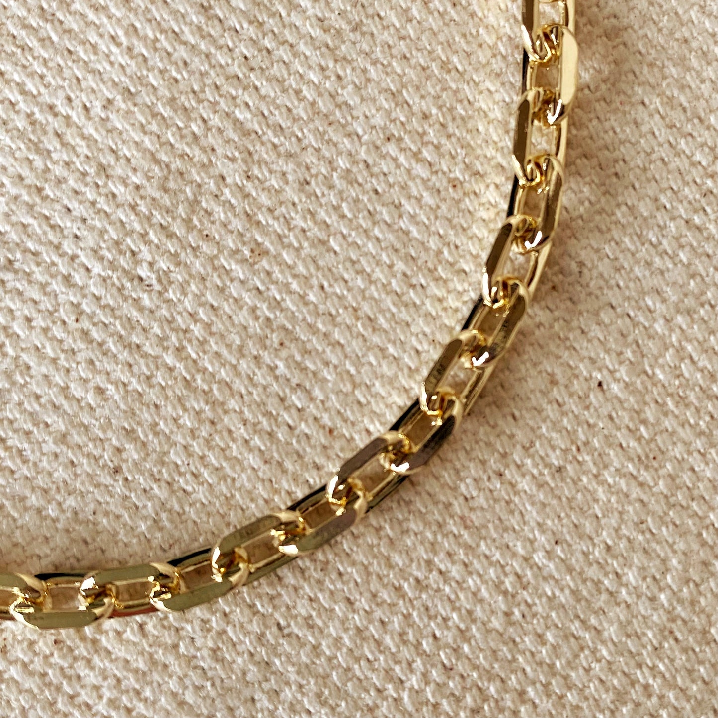 18k Gold Filled Diamond 4.5 mm Cut Anchor Link Bracelet