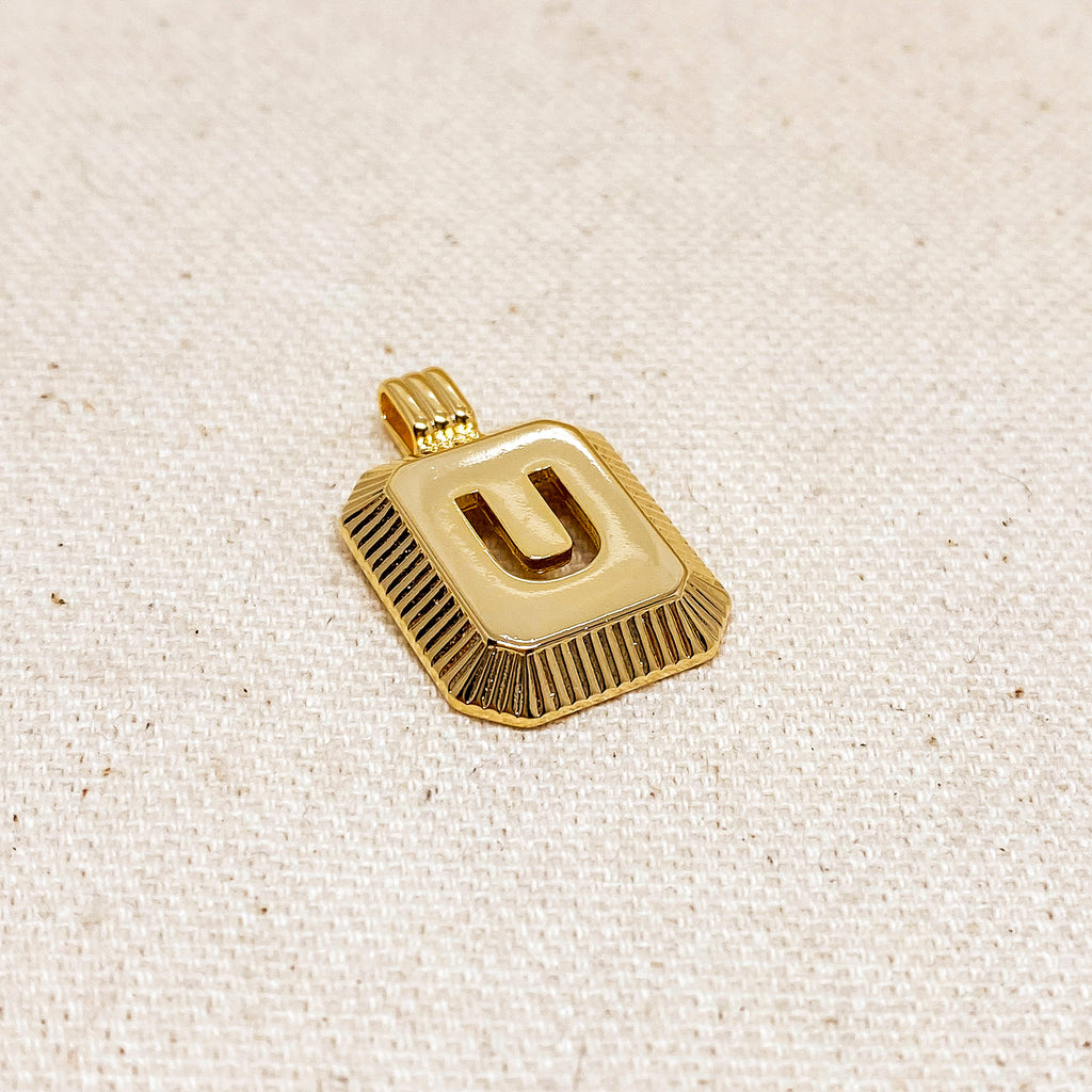 18K Gold Filled Cut Out Initial Letter Pendant