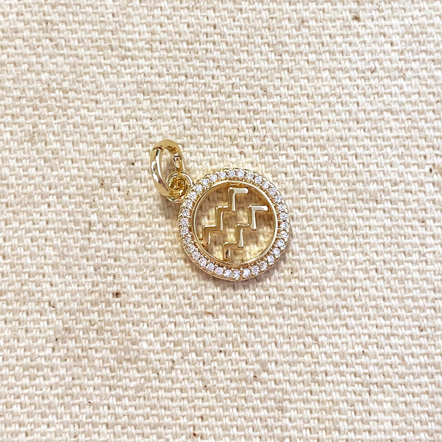 18k Gold Filled Mini Aquarius Zodiac Pendant