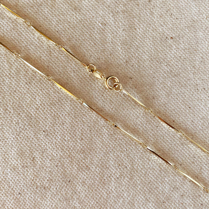 18k Gold Filled 1mm Diamond Cut Straw Chain