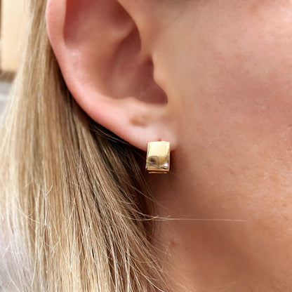 GoldFi 18k Gold Filled Square Clicker Earrings