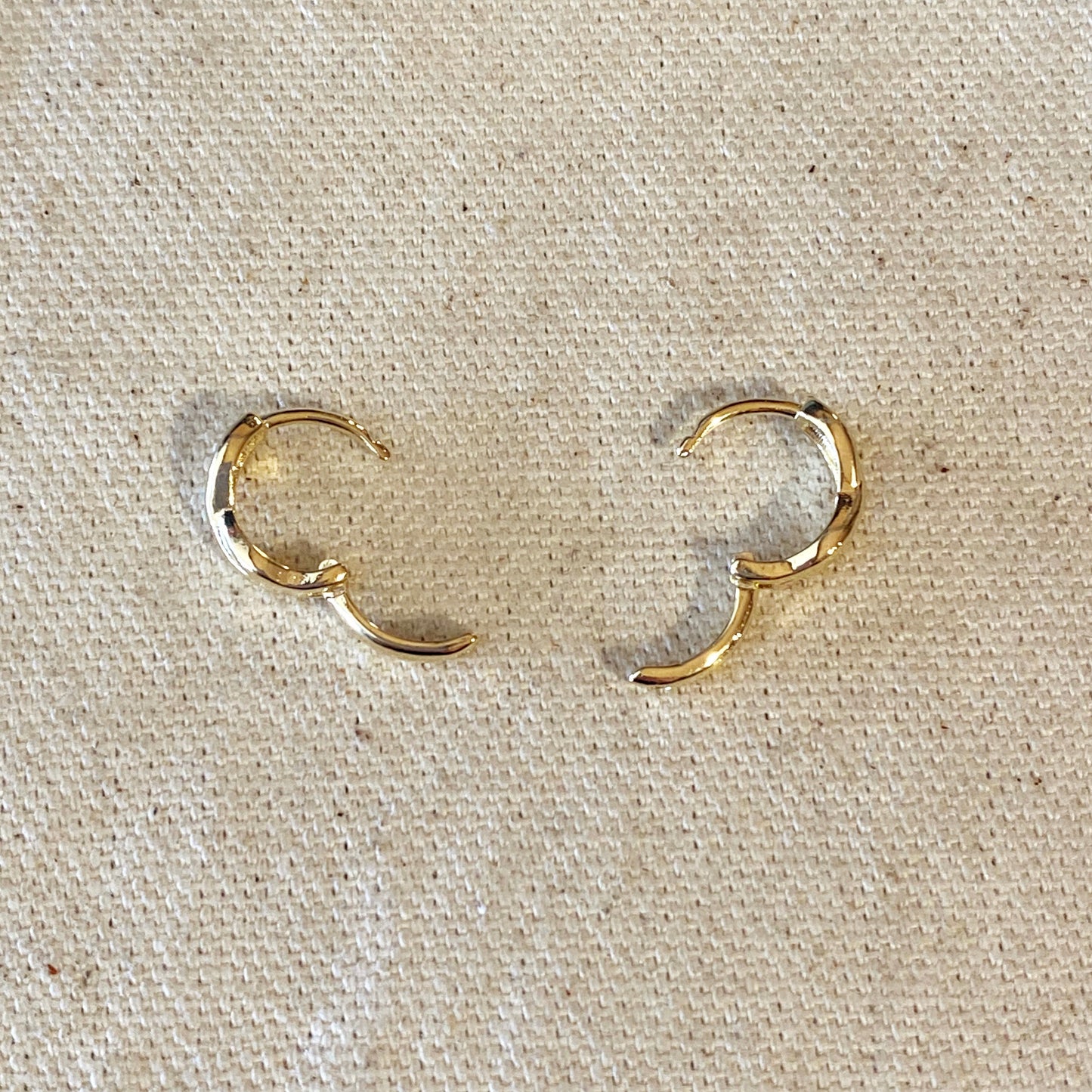 18k Gold Filled Infinity X Huggies Hoop Earrings