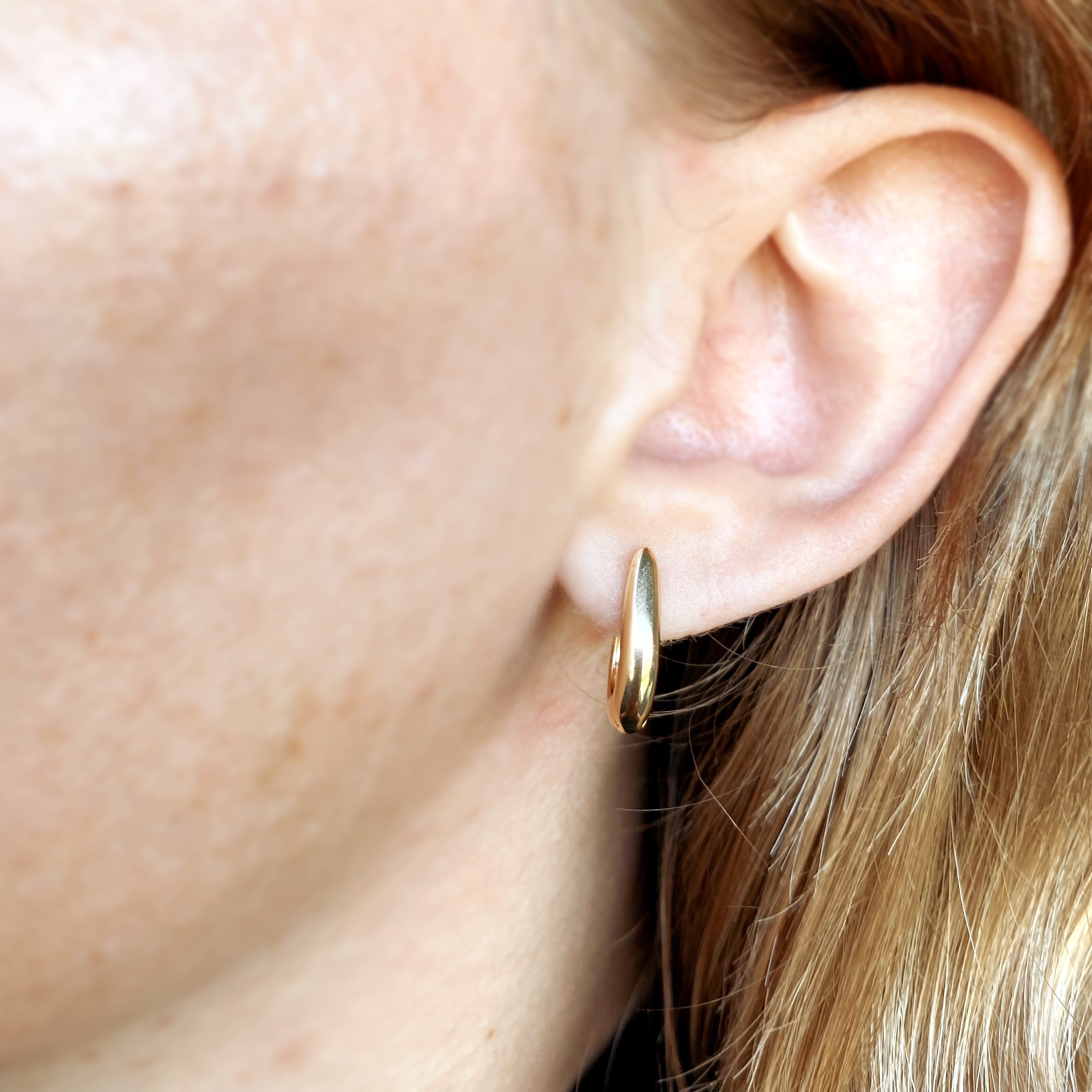 Chunky U Shape Jewelry Horseshoe Drop Earrings 18K Gold Plated | eBay