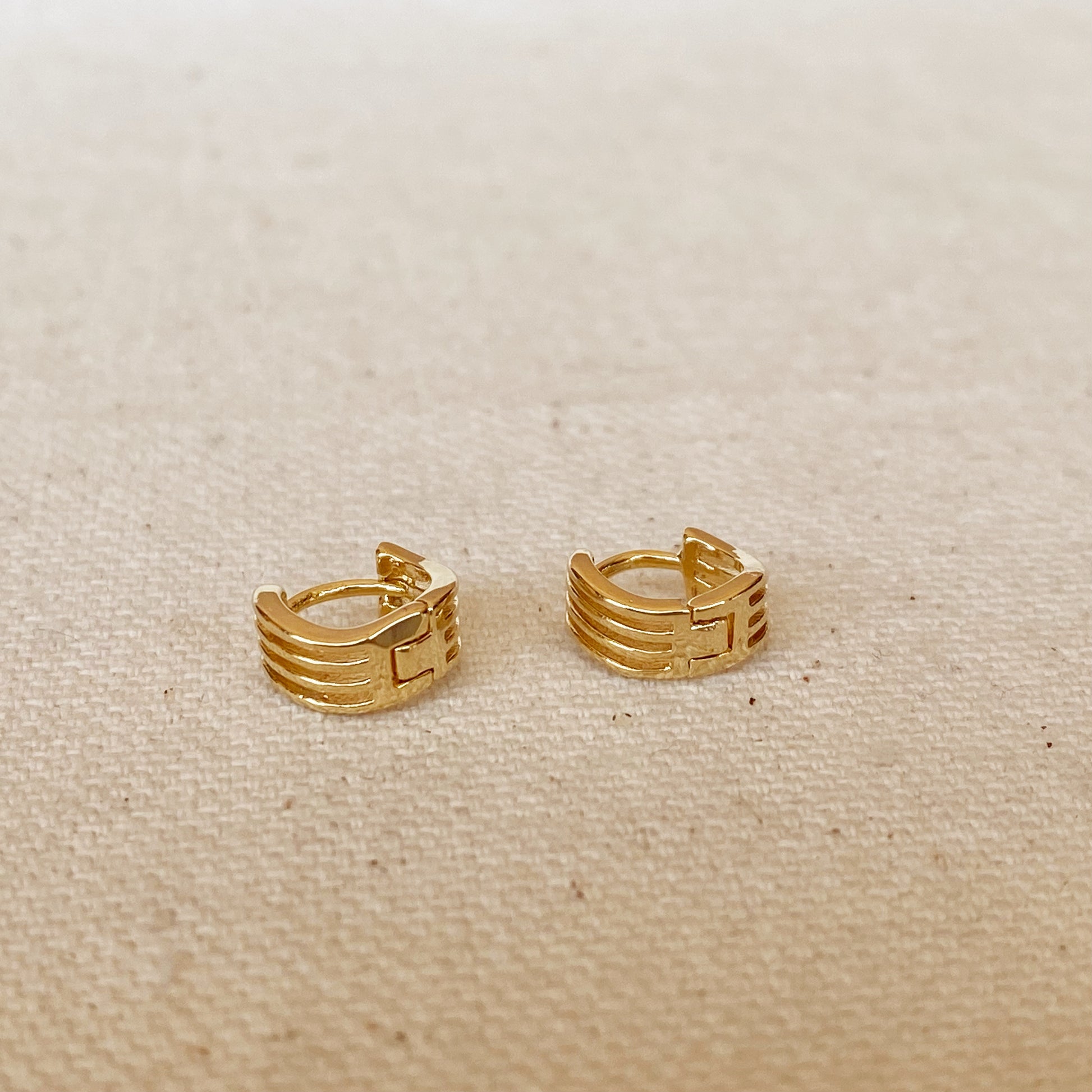 GoldFi 18k Gold Filled Tiny Waves Clicker Hoop Earrings
