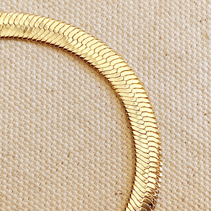 GoldFi 18k Gold Filled 6mm Herringbone Bracelet