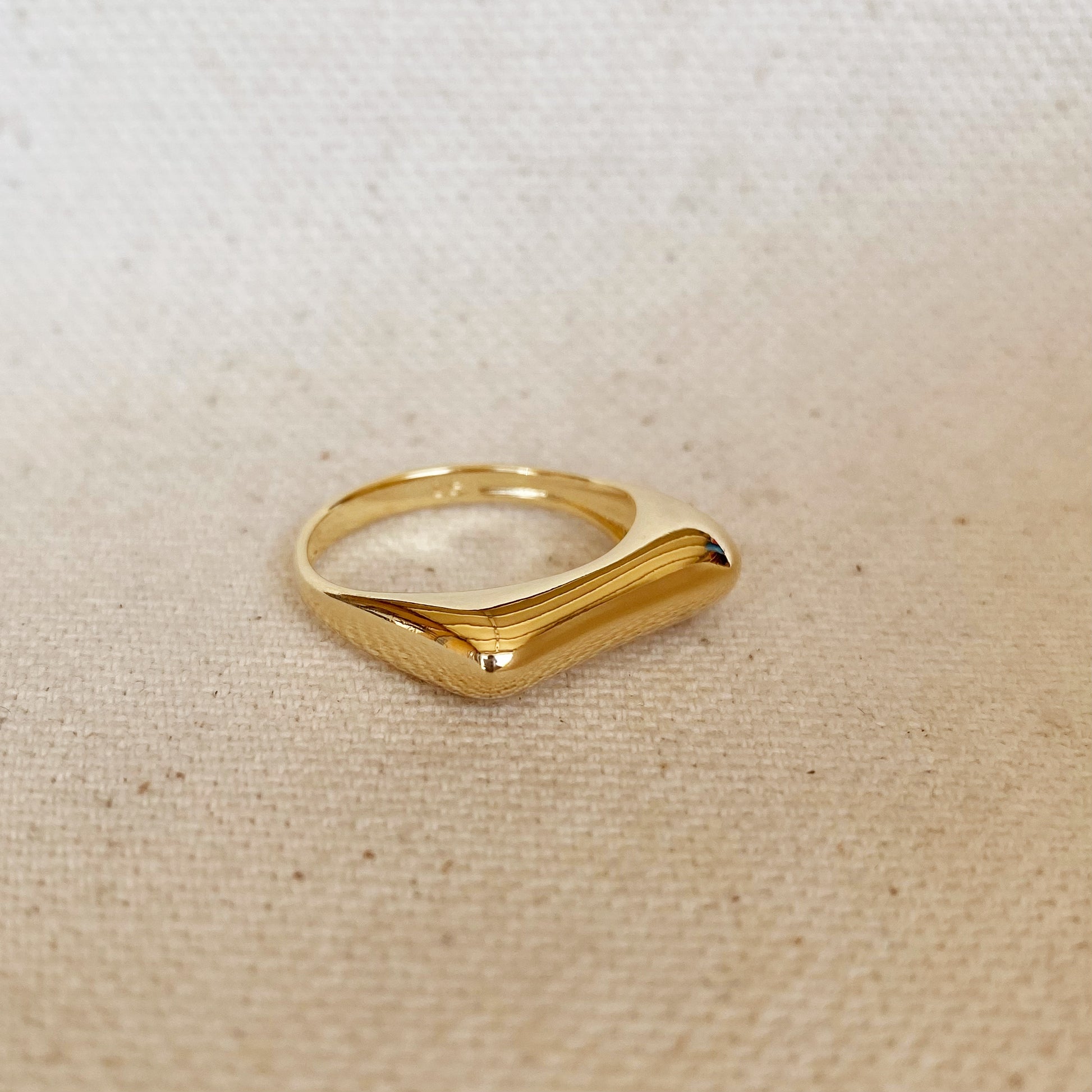 GoldFi 18k Gold Filled Bubble Flat Top Stackable Ring