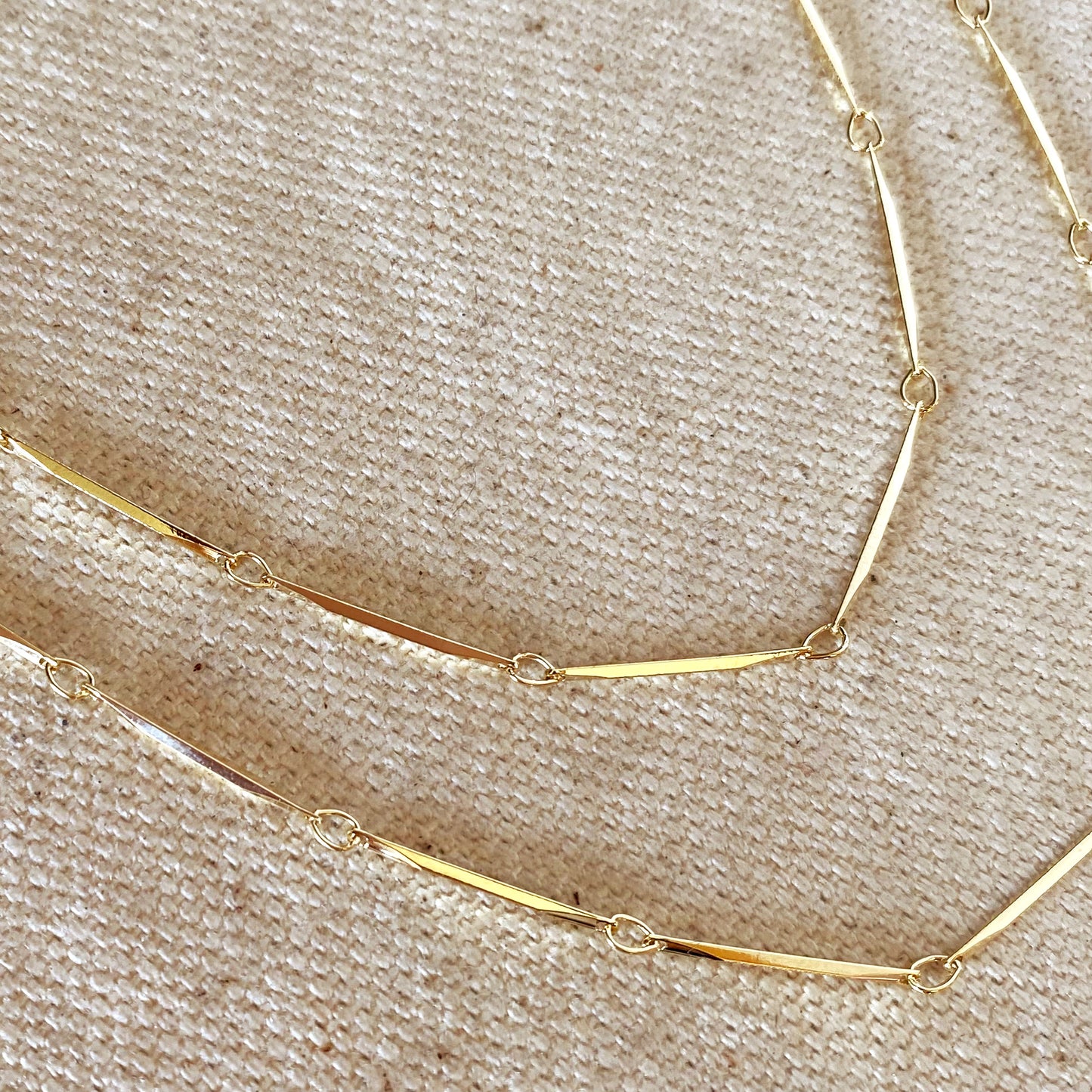 18k Gold Filled 1mm Diamond Cut Straw Chain