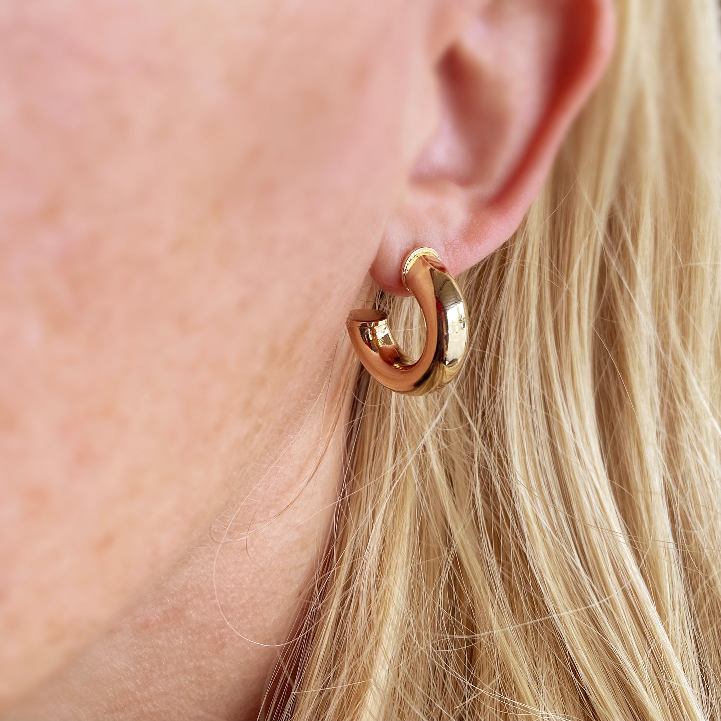 18k Gold Filled Chubby Half-Hoop Earrings