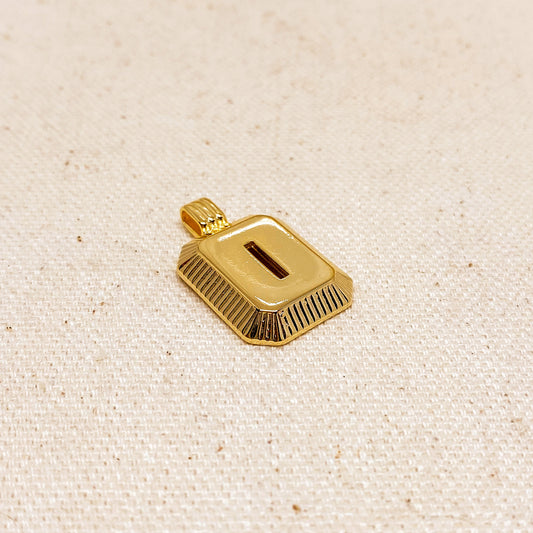GoldFi 18k Gold Filled Initial Plate Pendant Letter I