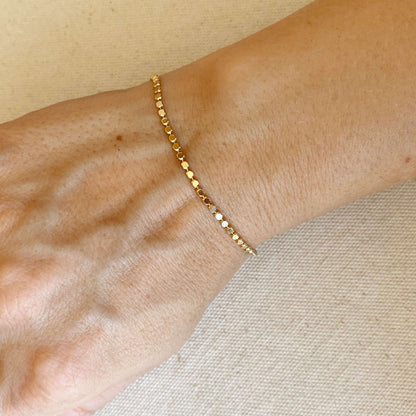 GoldFi 18k Gold Filled 2mm Flat Ball Bracelet