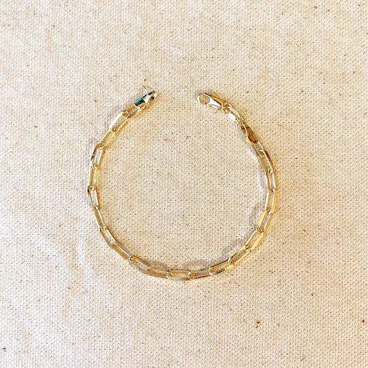 18k Gold Filled Paperclip Link Bracelet