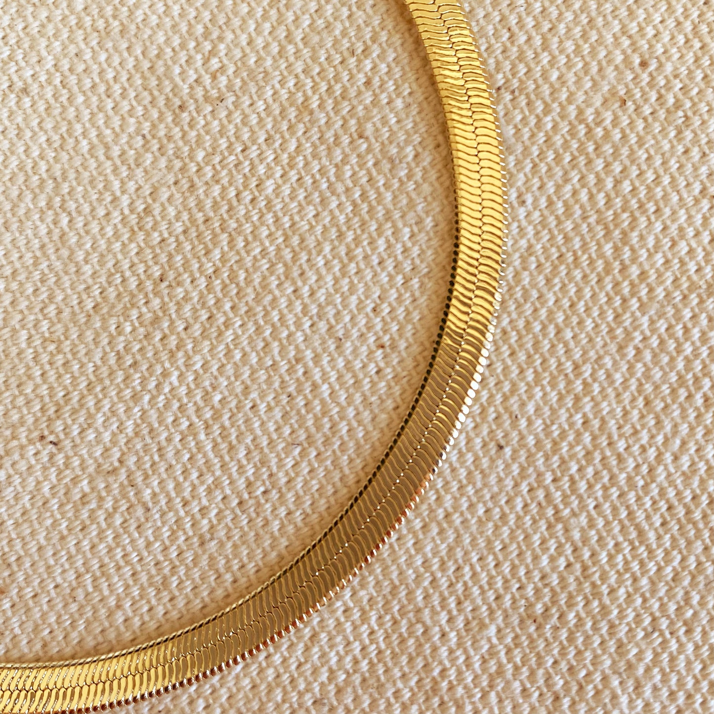GoldFi 18k Gold Filled 4mm Herringbone Bracelet