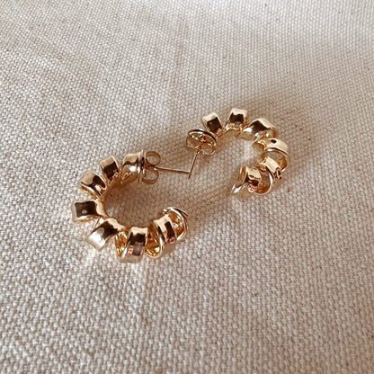 GoldFi 18k Gold Filled Curly C-Hoop Earrings Small