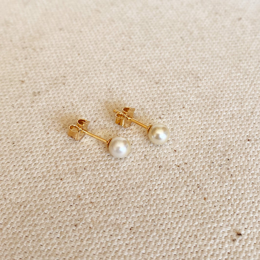 GoldFi 18k Gold Filled Simulated Pearl Stud