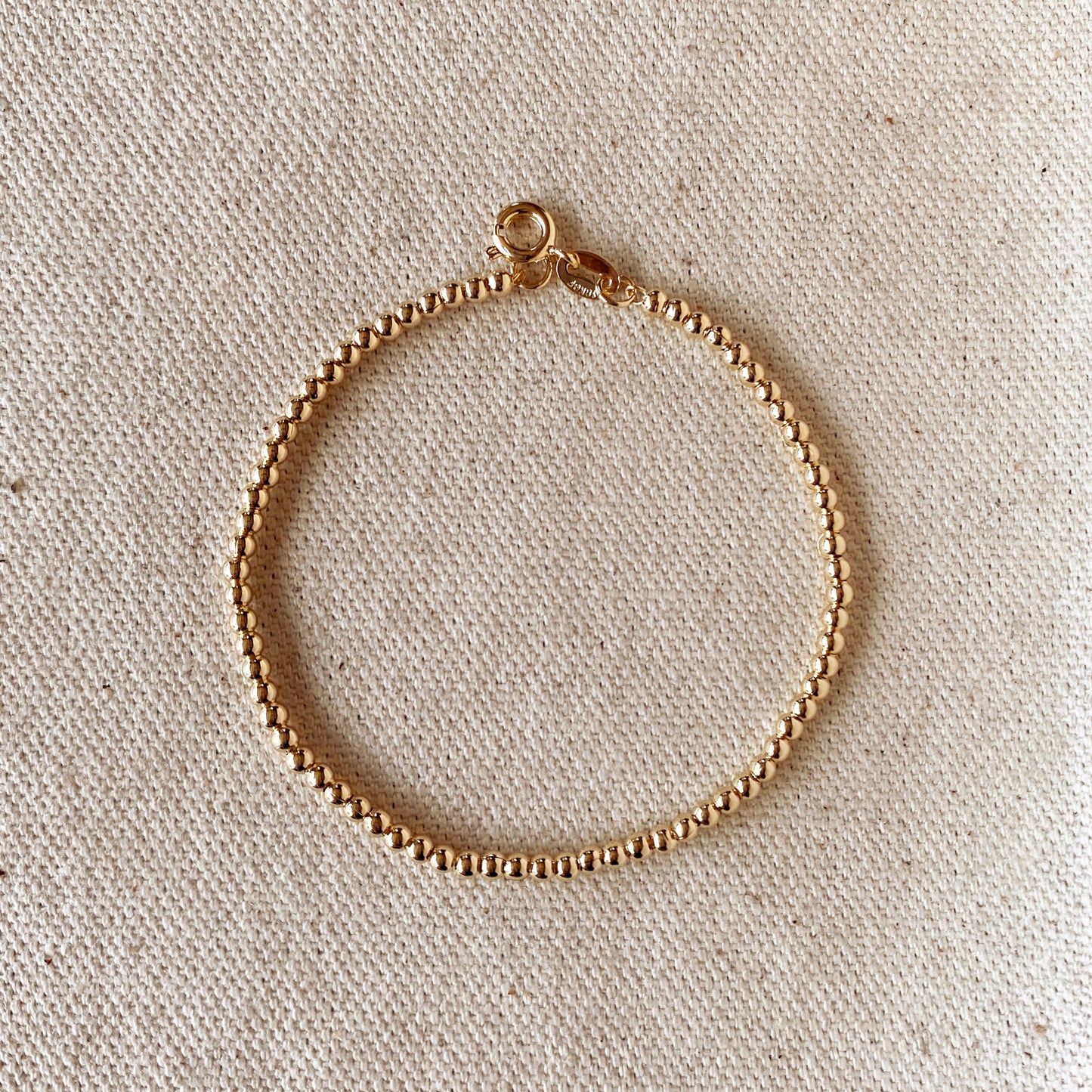 GoldFi 18k Gold Filled 2.5 mm Beaded Bracelet