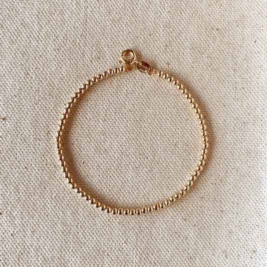 GoldFi 18k Gold Filled 2.5 mm Beaded Bracelet