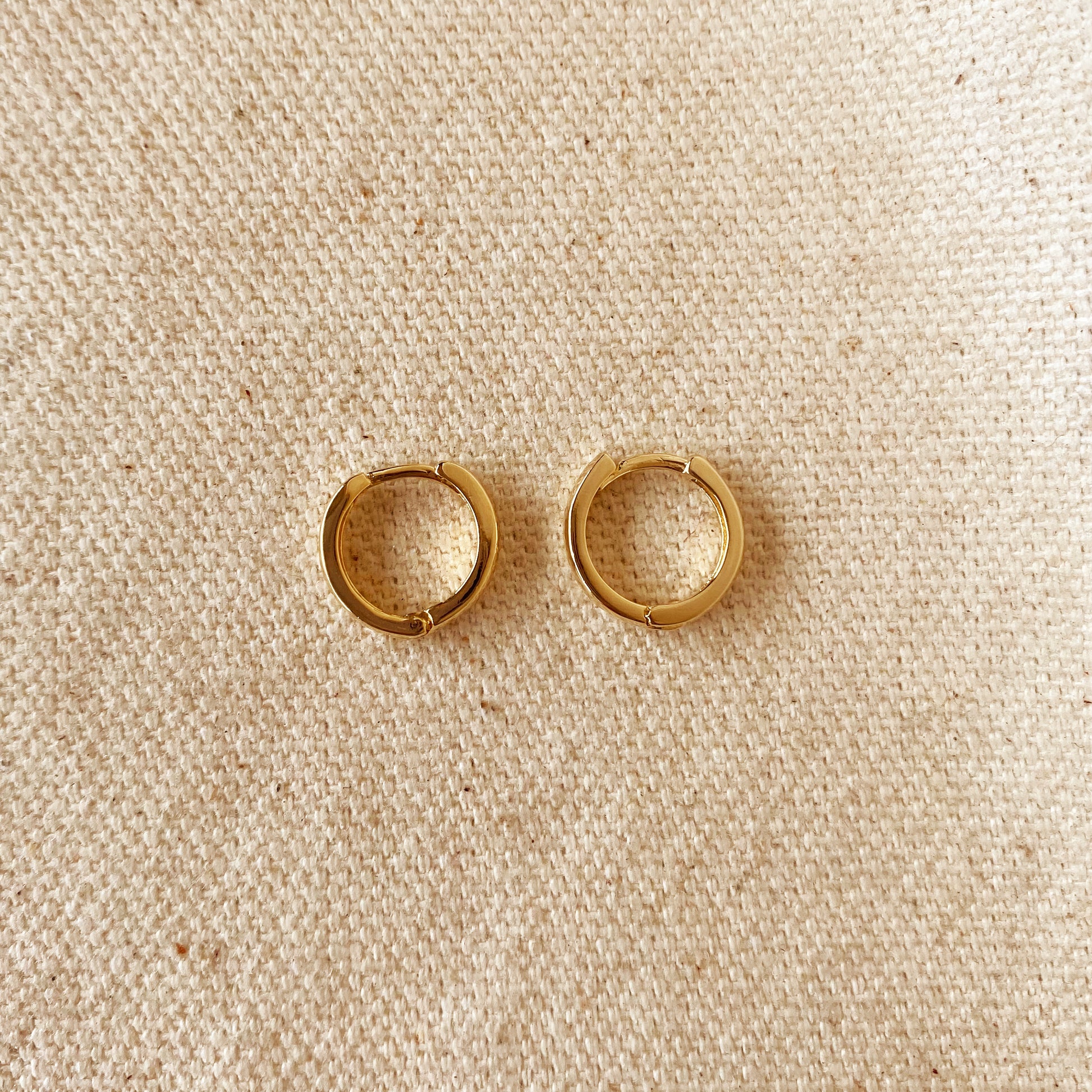 18k Gold Filled Plain 11mm Clicker Hoop Earrings